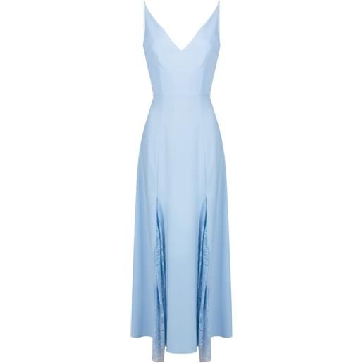 Lethicia Bronstein abito georgia lungo con inserti in pizzo - blu