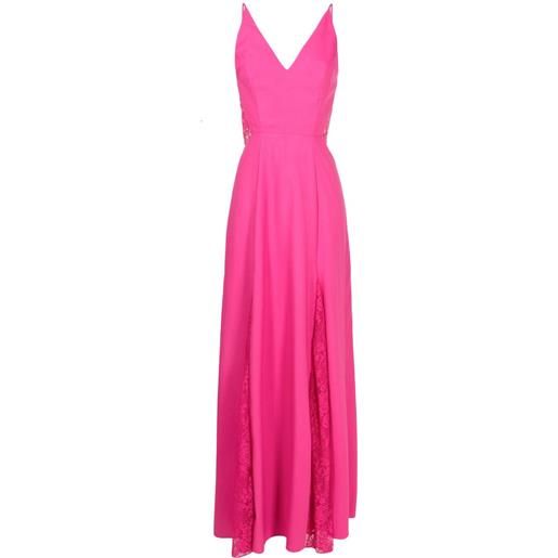 Lethicia Bronstein abito georgia lungo con dettagli in pizzo - rosa