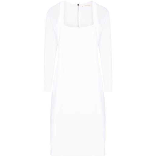 Lethicia Bronstein abito brigitte con maniche semi trasparente - bianco