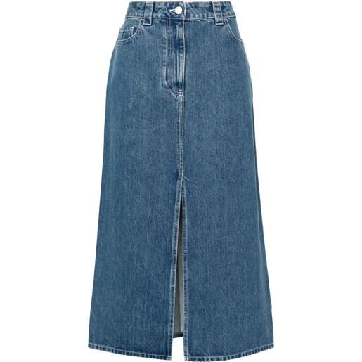 Sunnei gonna denim con applicazione - blu
