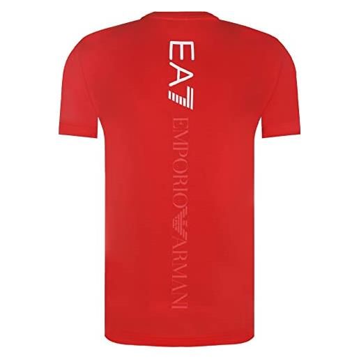 Emporio Armani t-shirt ea7 uomo maglietta maglia 3zpt37 pjm5z, manica corta, girocollo (s, rosso)
