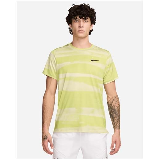 Nike dri fit advantage print m - t-shirt tennis - uomo - giallo
