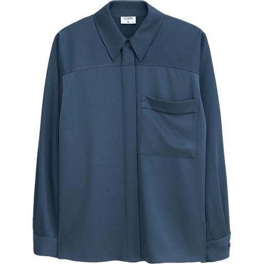 Filippa K blusa shiny con taschino