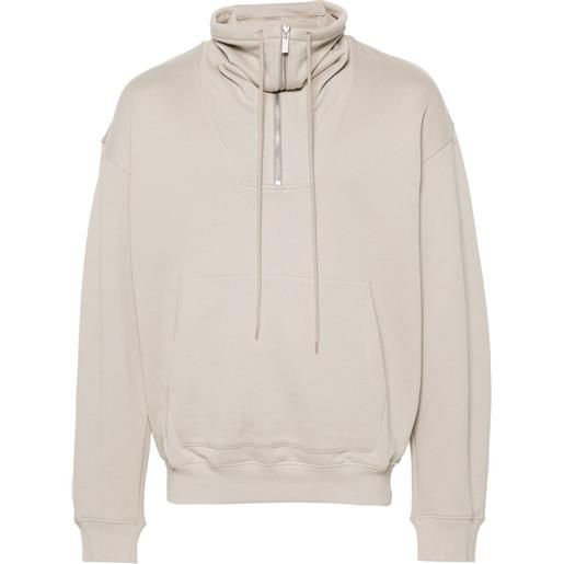 Helmut Lang felpa con scollo a imbuto - grigio