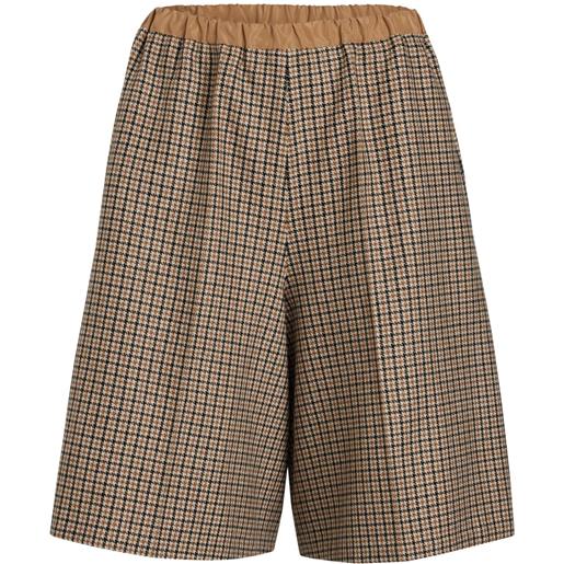 Patou shorts con motivo pied-de-poule - marrone