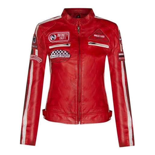 Giacca In Pelle D'Arienzo Donna - Biker Style, Made In Italy, Pelle Di Agnello