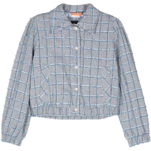 BOSS giacca a quadri in tweed - blu