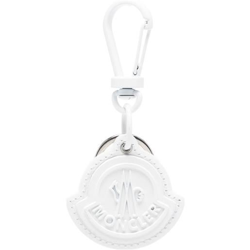 Moncler portachiavi con logo goffrato - bianco