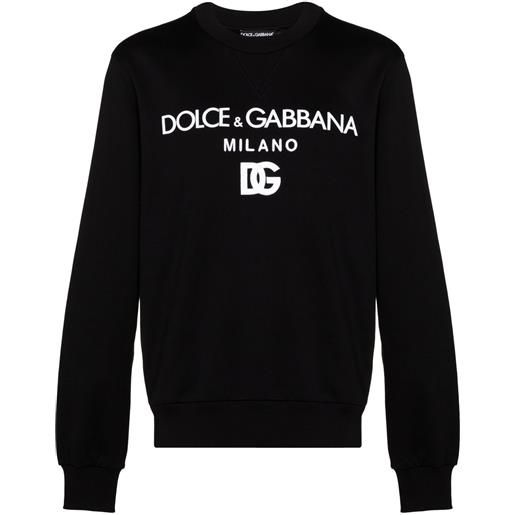 Dolce & Gabbana felpa in cotone con ricamo - nero