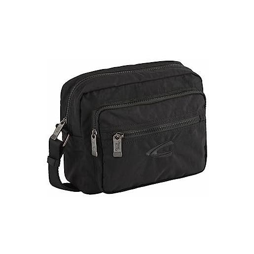 camel active borsa a tracolla da uomo journey25, nero, 25 x 12 x 20, portafoglio con cerniera