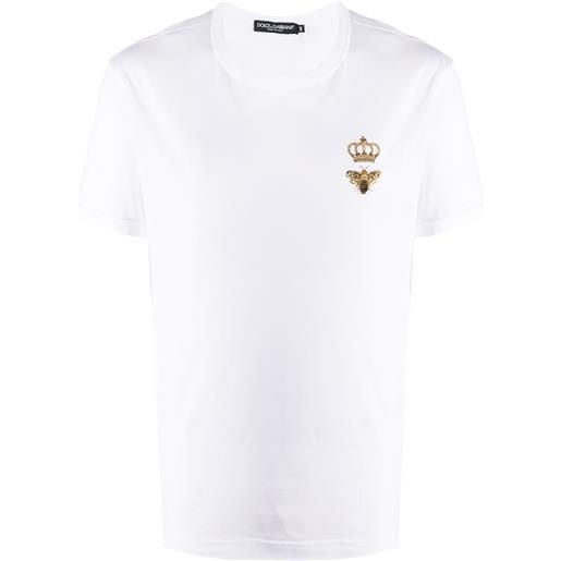 Dolce & Gabbana t-shirt con ricamo - bianco