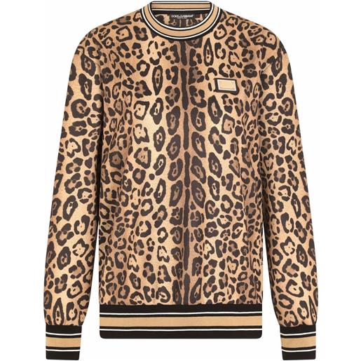 Dolce & Gabbana felpa con stampa - marrone