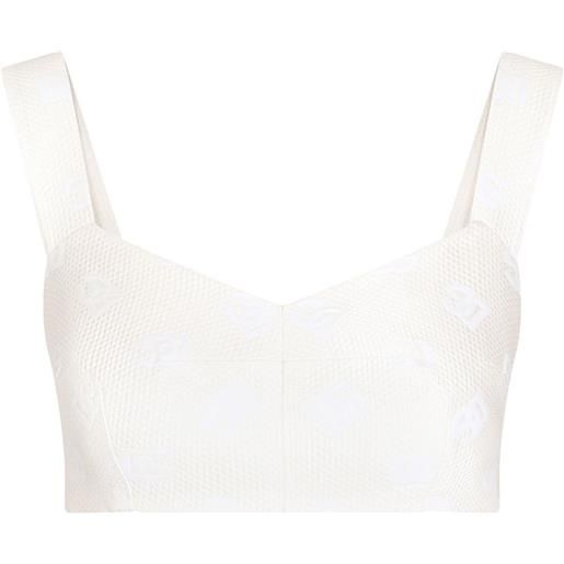 Dolce & Gabbana corsetto con logo dg jacquard - bianco