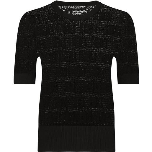 Dolce & Gabbana maglione con logo dg jacquard - nero