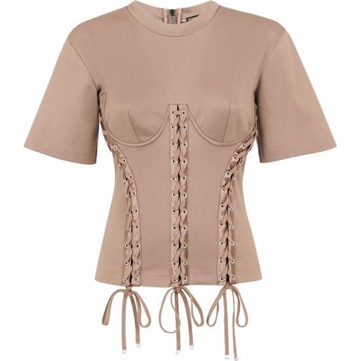 Dolce & Gabbana t-shirt con occhielli - toni neutri
