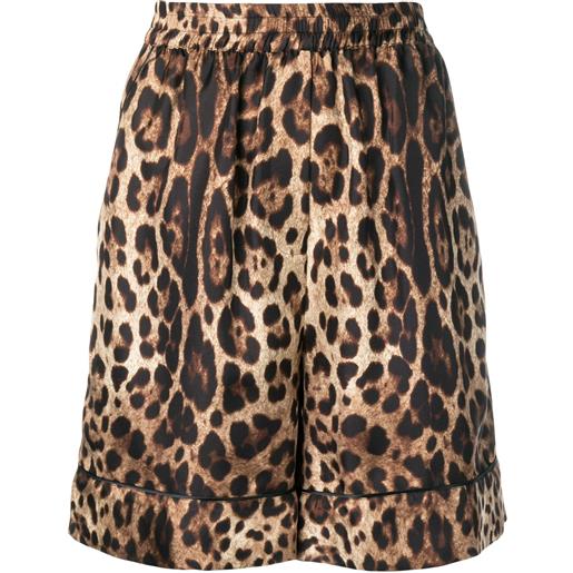 Dolce & Gabbana shorts con stampa leopardata - marrone