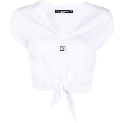 Dolce & Gabbana t-shirt dg con nodo - bianco