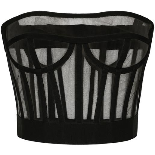 Dolce & Gabbana canotta crop aderente - nero
