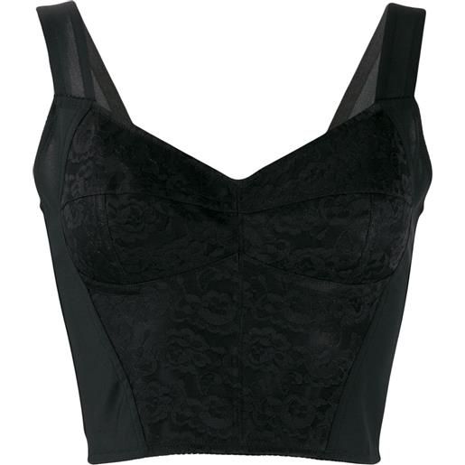 Dolce & Gabbana bustino a fiori - nero