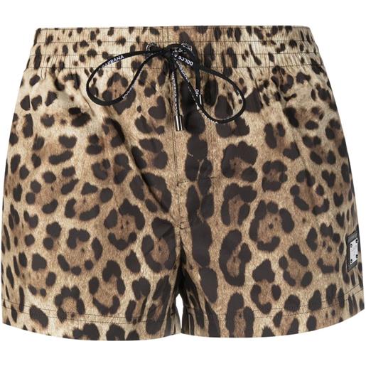 Dolce & Gabbana shorts corti leopardati - nero