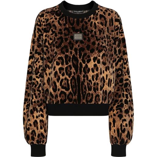Dolce & Gabbana maglione con effetto jacquard - marrone
