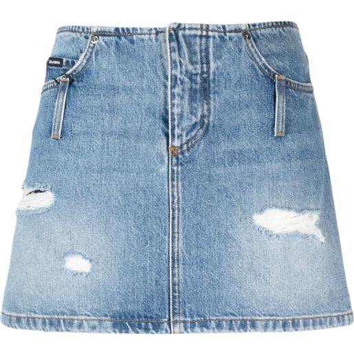 Dolce & Gabbana minigonna denim con effetto vissuto - blu