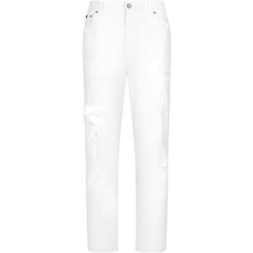 Dolce & Gabbana jeans dritti con effetto vissuto - bianco