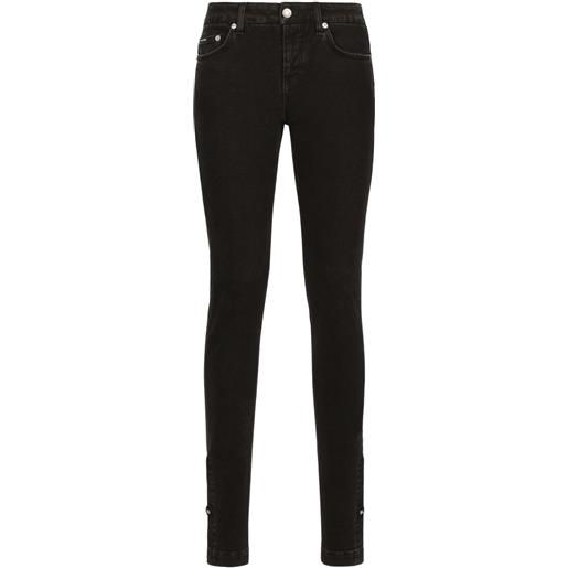 Dolce & Gabbana jeans skinny a vita media - nero