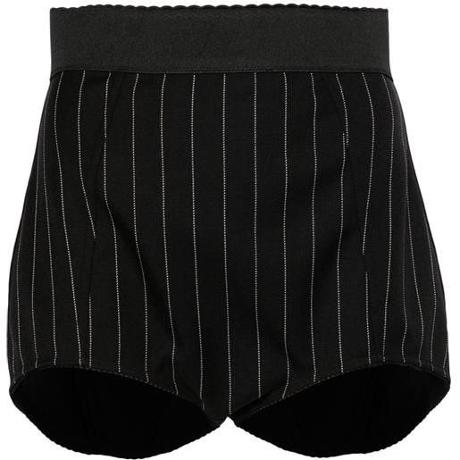 Dolce & Gabbana shorts gessati a vita alta - nero