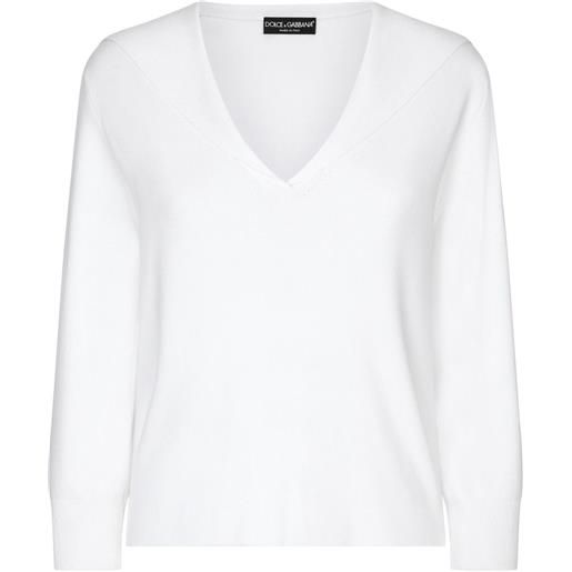 Dolce & Gabbana maglione con collo alla marinara - bianco