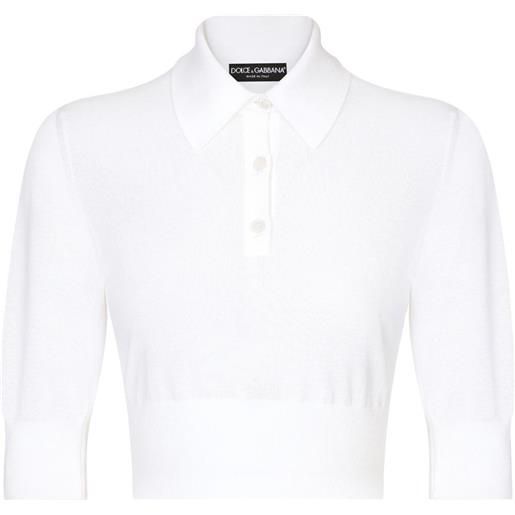 Dolce & Gabbana polo crop - bianco