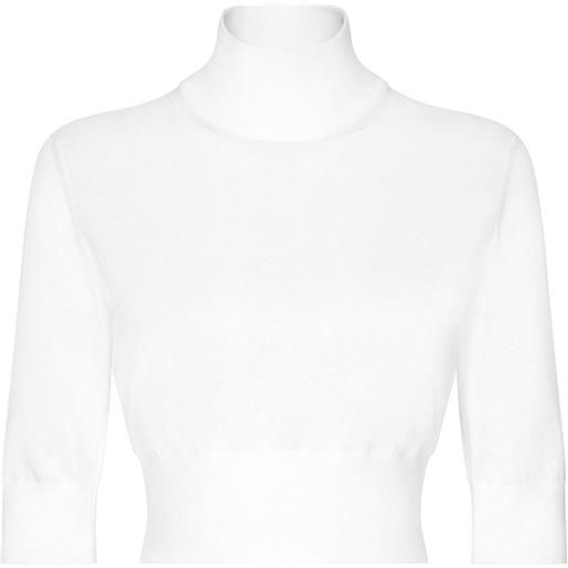 Dolce & Gabbana maglione crop a collo alto - bianco