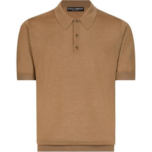 Dolce & Gabbana polo in maglia fine - marrone