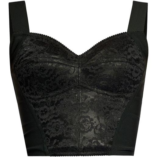Dolce & Gabbana corsetto con bordo in pizzo - nero