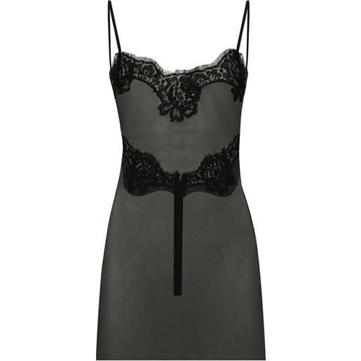 Dolce & Gabbana canotta con rifinitura in pizzo - nero