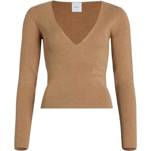 Patou maglione con scollo a v - marrone