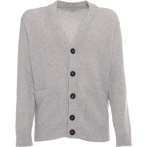 Kangra Cashmere cardigan rasato calato con tasche