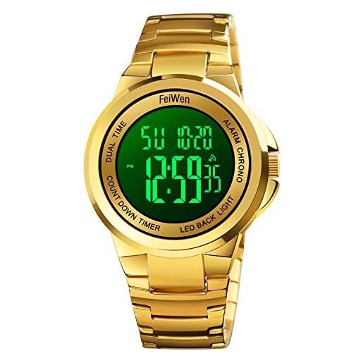 Orologio Uomo Sportivo Fashion – Cassa Acciaio Inox 42mm, Cinturino In Pelle, Cronometro E Calendario, Movimento Quarzo - 6