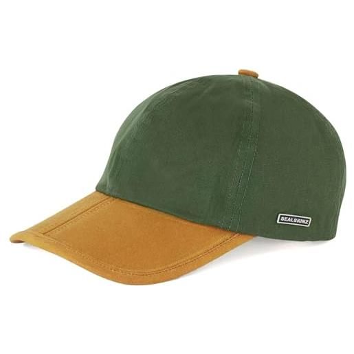 SEALSKINZ marham waterproof oiled canvas unisex cap, cappello unisex marham in tela oliata impermeabile unisex - adulto, olive/tan, 