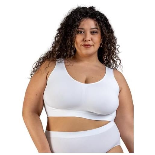 Plumpy reggiseno taglie forti, reggiseno senza ferretto, senza chiusure, massimo sostegno, tecnologia simless, ampio sottoseno da 85 a 135 cm