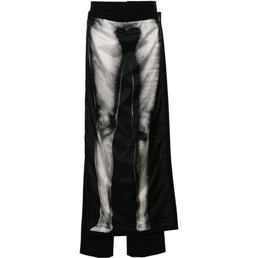 Jean Paul Gaultier pantaloni the body marinière - nero