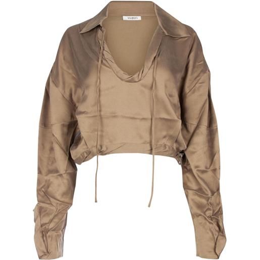 Yuzefi blusa con collo ampio - toni neutri