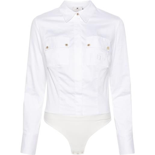 Elisabetta Franchi body con ricamo - bianco