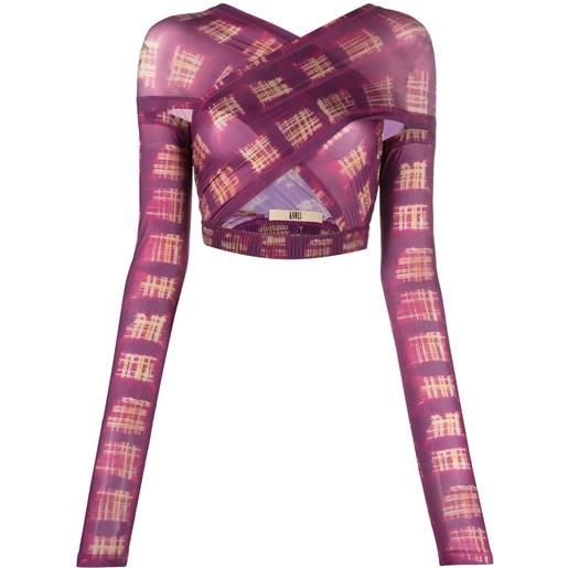 KNWLS top corto con design a incrocio - viola