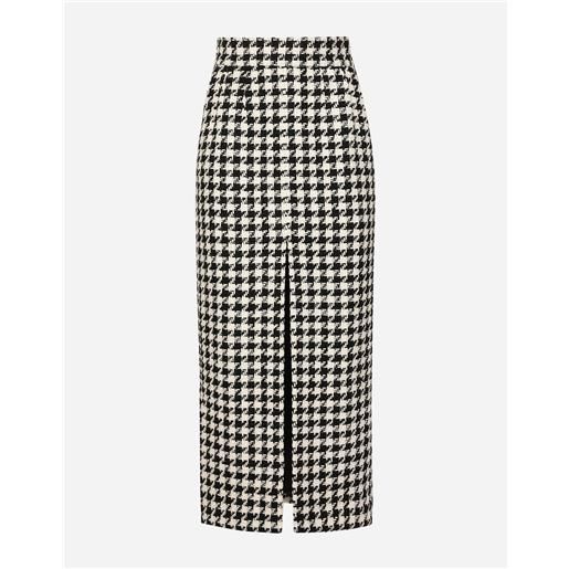 Dolce & Gabbana gonna lunga in macro pied de poule