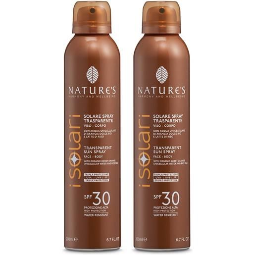Bios Line SpA nature's i. Solari solare spray trasparente spf 30 set da 2 2x200 ml set