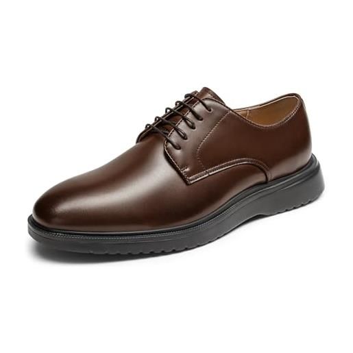 Bruno Marc scarpe uomo eleganti stringate derby uomo basse oxford scarpe sportive oxford retrò da uomo, size 44.5, marrone scuro, sbox2402m