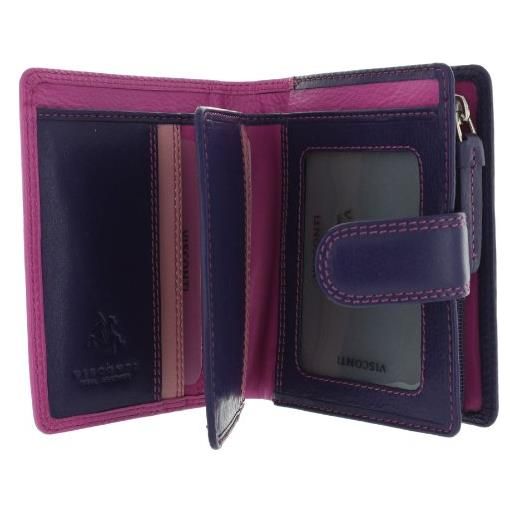 DUDU Portafoglio da Donna in Pelle Morbida olorato Bloo RFID on