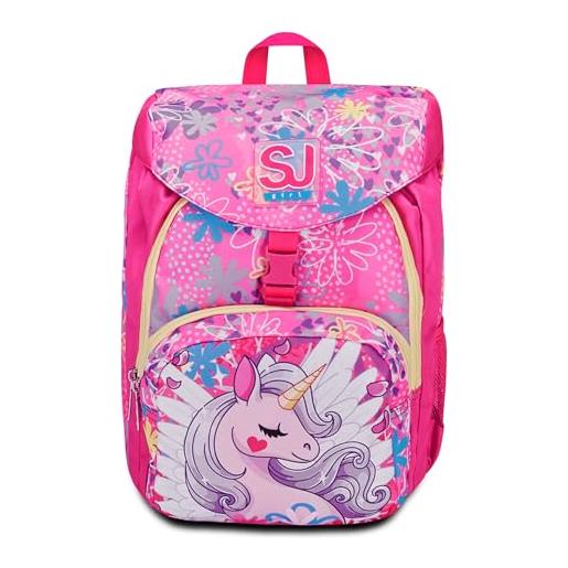 Seven sj gang zaino scuola primino, rosa, unicorn led, mono scomparto, zaino scuola elementare, zaino bambina