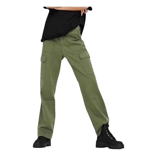 ONLY onlmalfy cargo pant pnt noos pantaloni cargo da donna, rivestimento argento. , (s) w x 32l